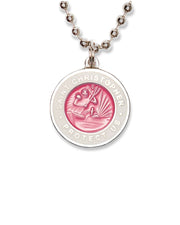 St. Christopher Necklace - Hot Pink/ White