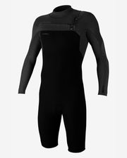 O'Neill Men's Hyperfreak 2mm Chest Zip Long Sleeve Springsuit Wetsuit - Black/Black