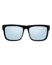 I-SEA V Lander Sunglasses - Black Soft Touch Rubber/Blue Mirror Polarized