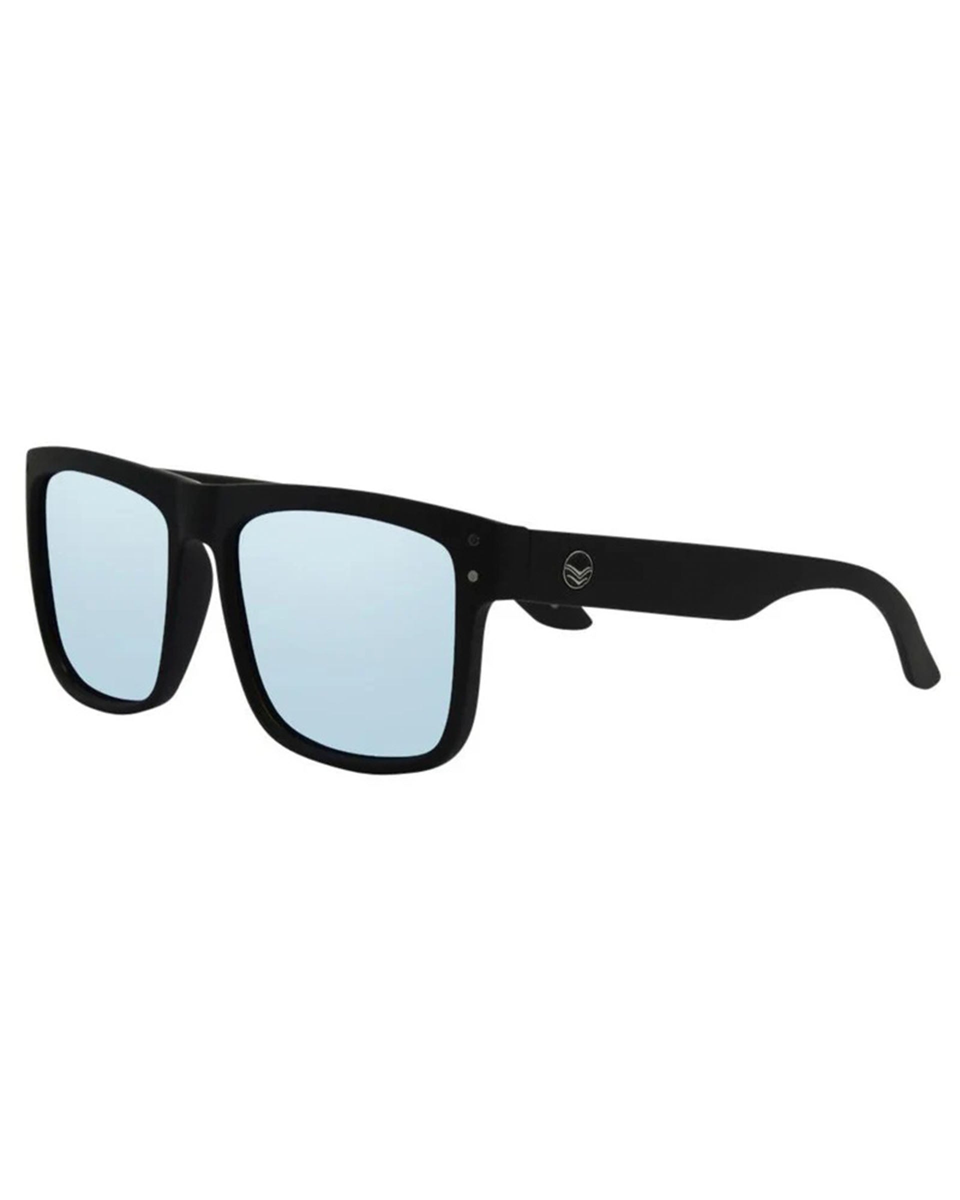 I-SEA V Lander Sunglasses - Black Soft Touch Rubber/Blue Mirror Polarized