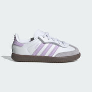 Adidas Toddler Samba OG Comfort Closure Elastic Lace Shoes - Cloud White / Powder Plum / Gum
