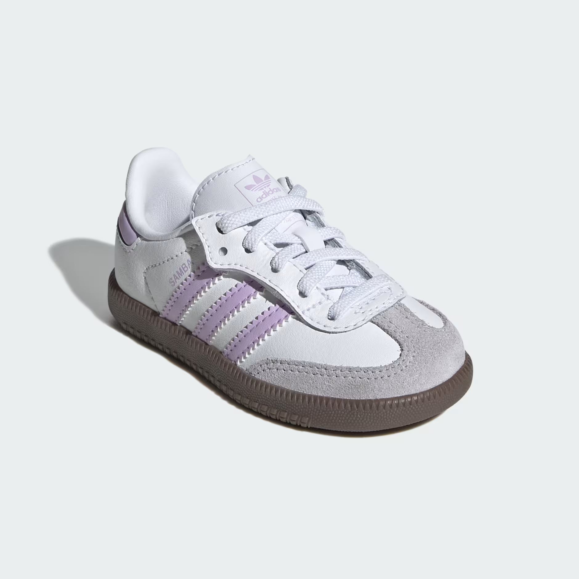 Adidas Toddler Samba OG Comfort Closure Elastic Lace Shoes - Cloud White / Powder Plum / Gum