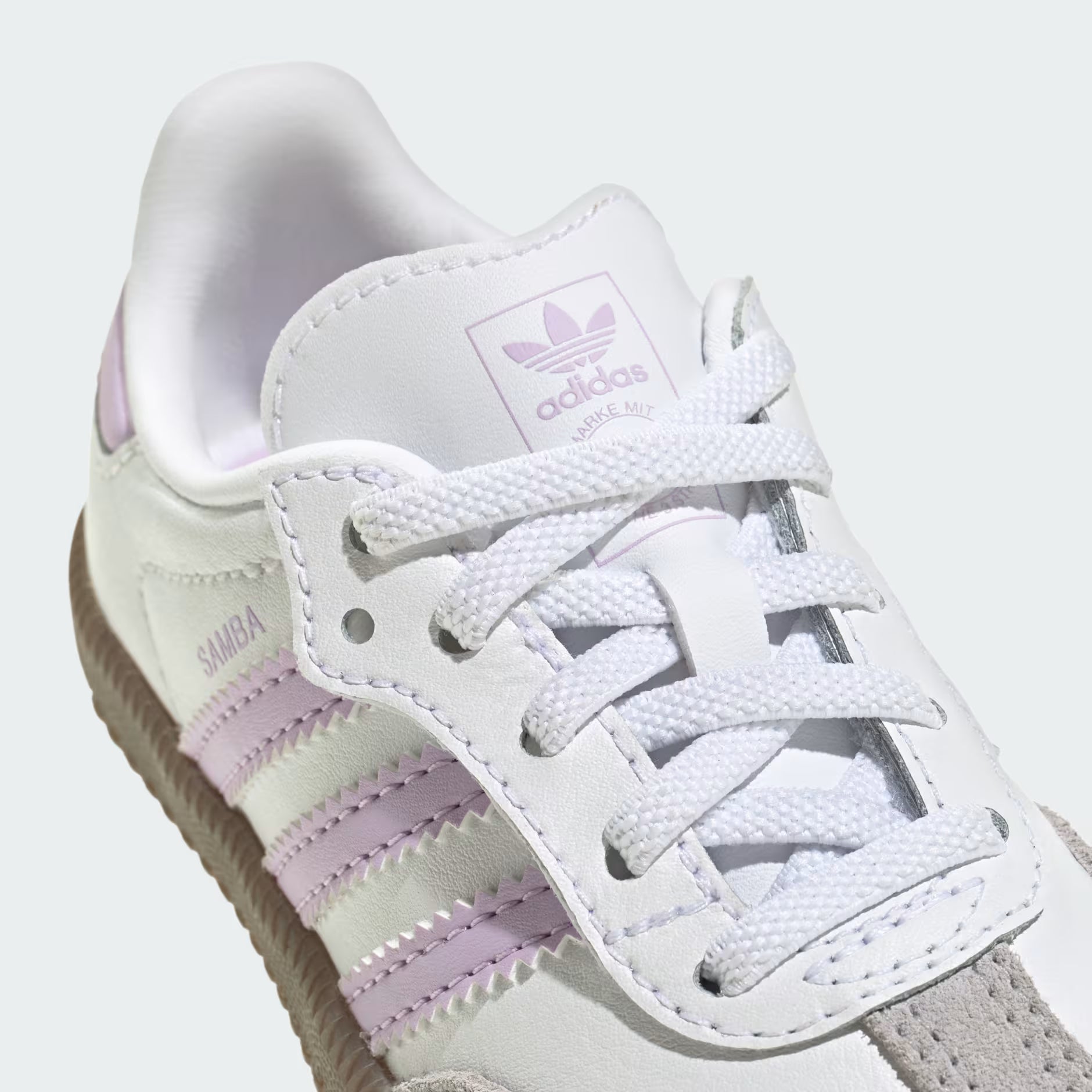 Adidas Toddler Samba OG Comfort Closure Elastic Lace Shoes - Cloud White / Powder Plum / Gum