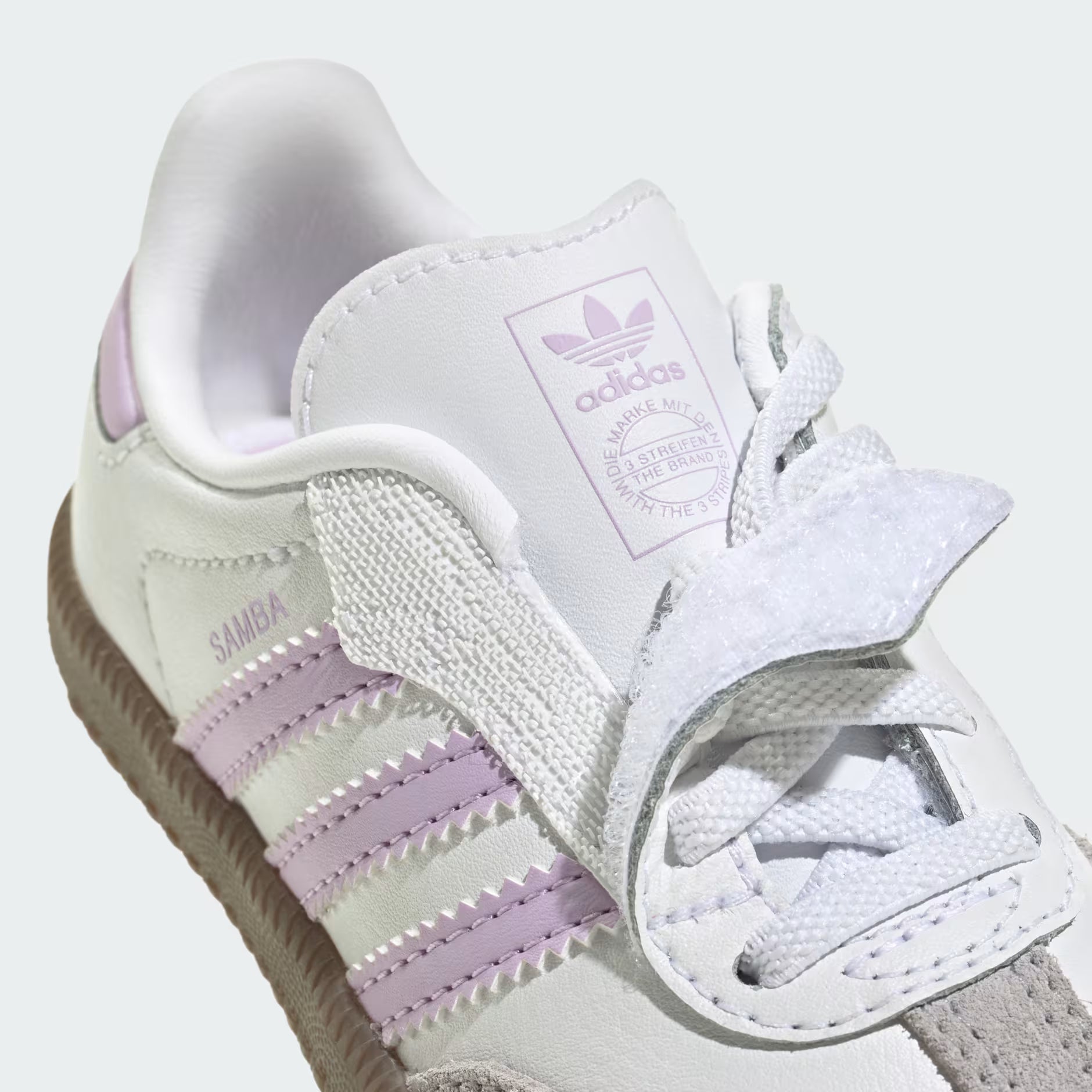 Adidas Toddler Samba OG Comfort Closure Elastic Lace Shoes - Cloud White / Powder Plum / Gum