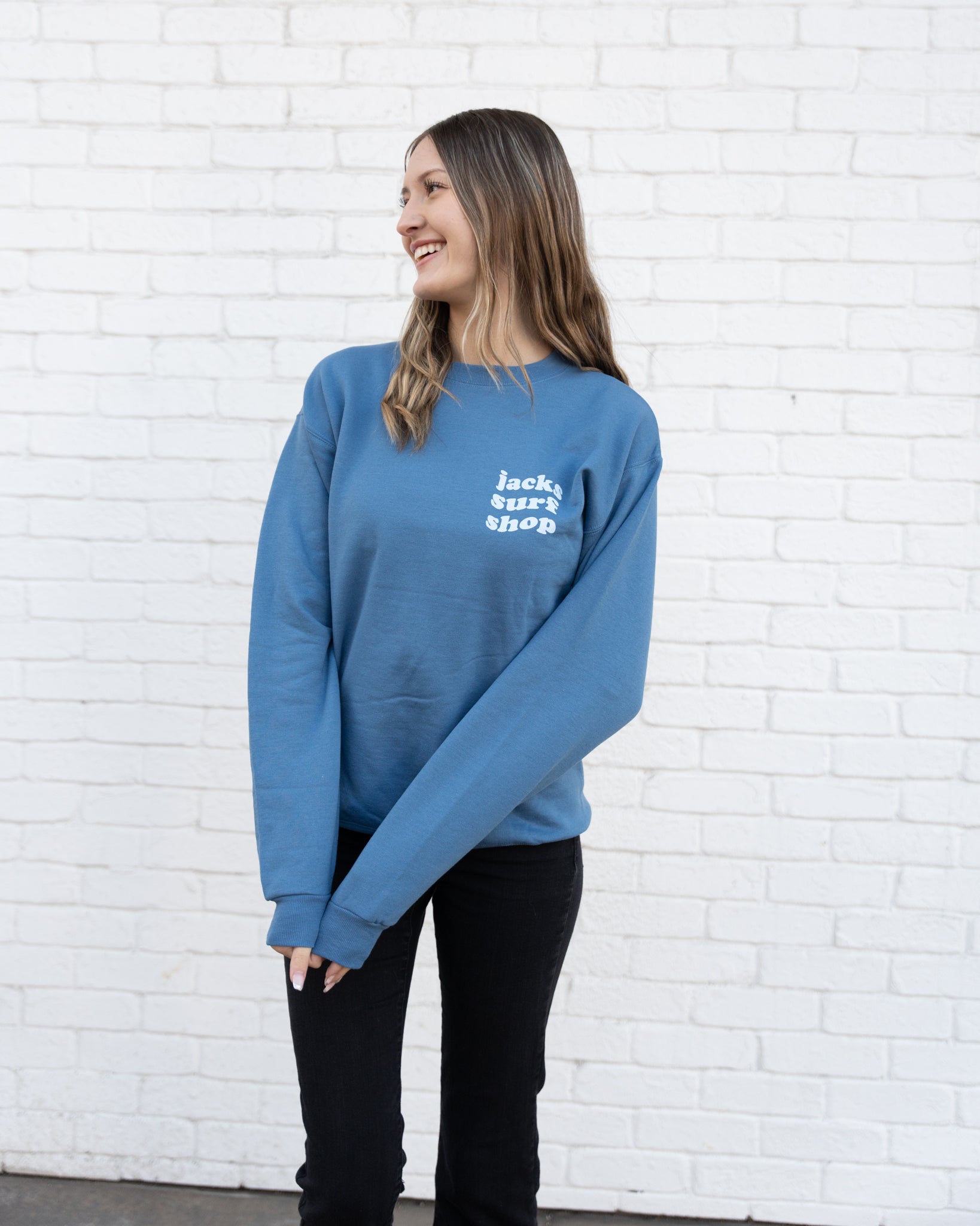 Jack's Surfboards Mean Girls"It's Raining" Crewneck- Dark Blue