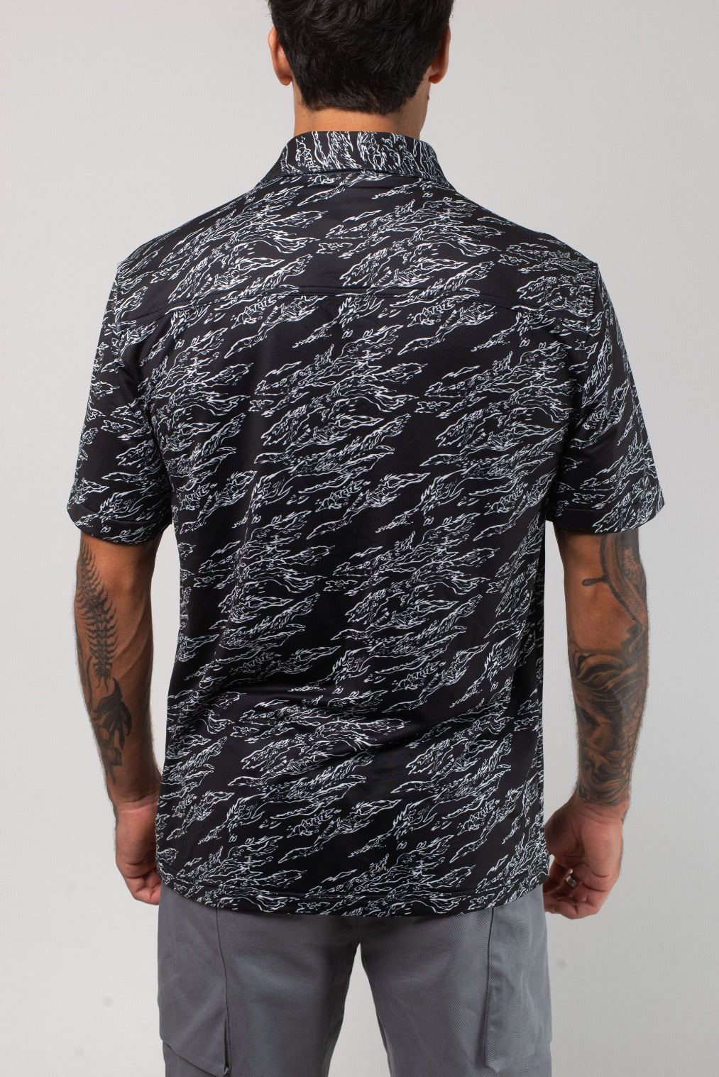 Aqua Terra Midnight Camo Tech Button Up