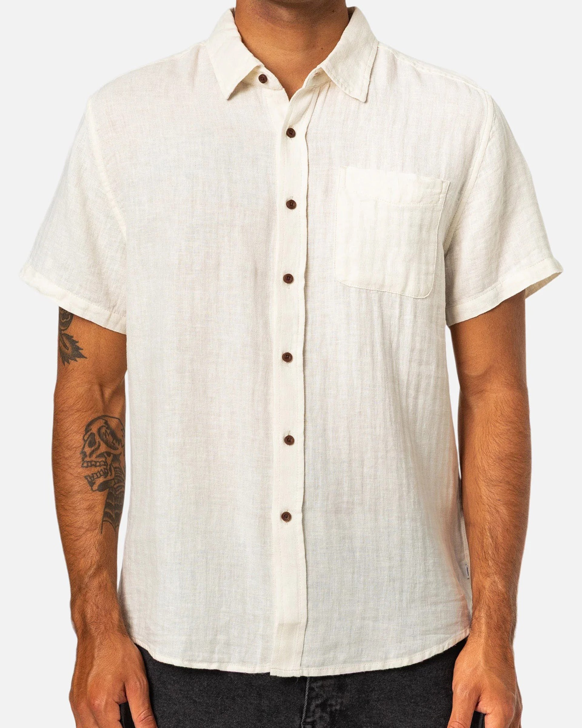 Alan Solid S/S Shirt - Vintage White – Jack's Surfboards