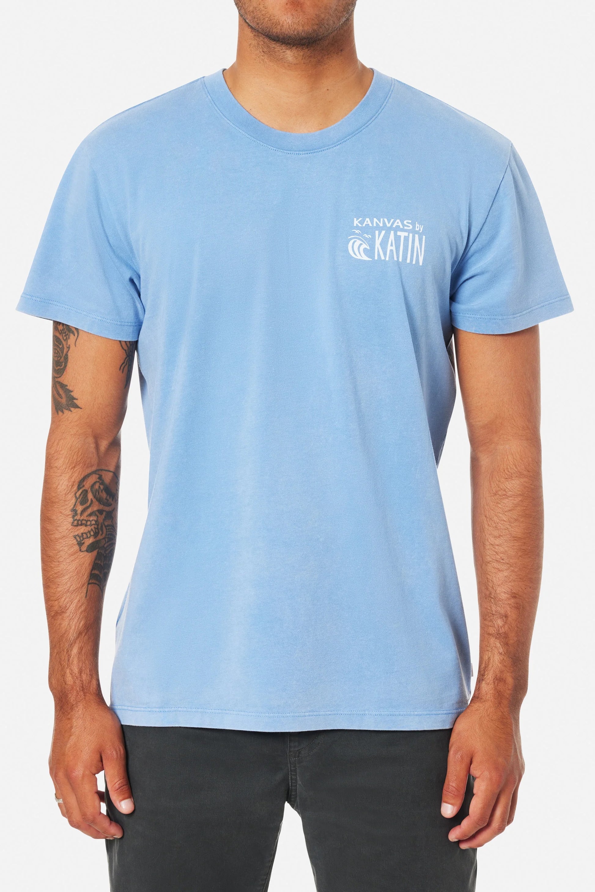 Katin Surfside Short Sleeve T-Shrit - Bay Blue Sand Wash