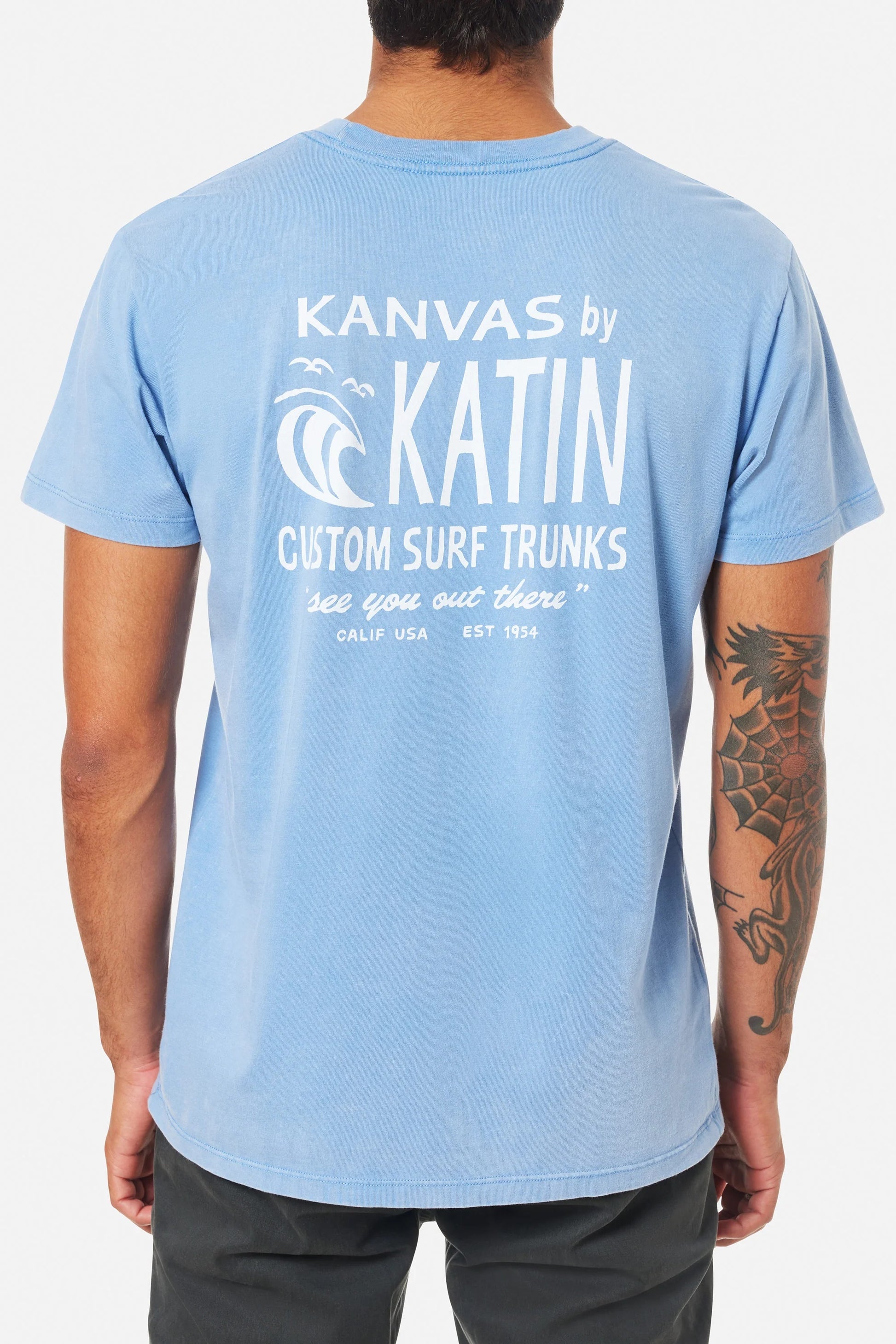 Katin Surfside Short Sleeve T-Shrit - Bay Blue Sand Wash