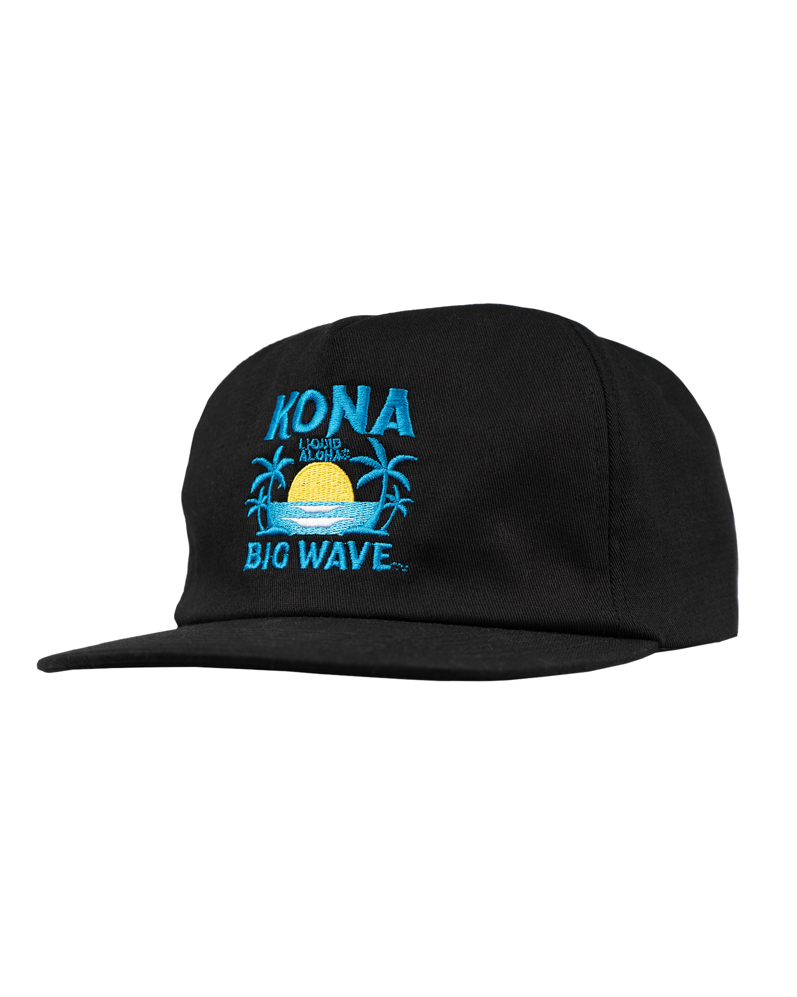 Kona x Jack's Surfboards Liquid Aloha Snapback Hat- Black