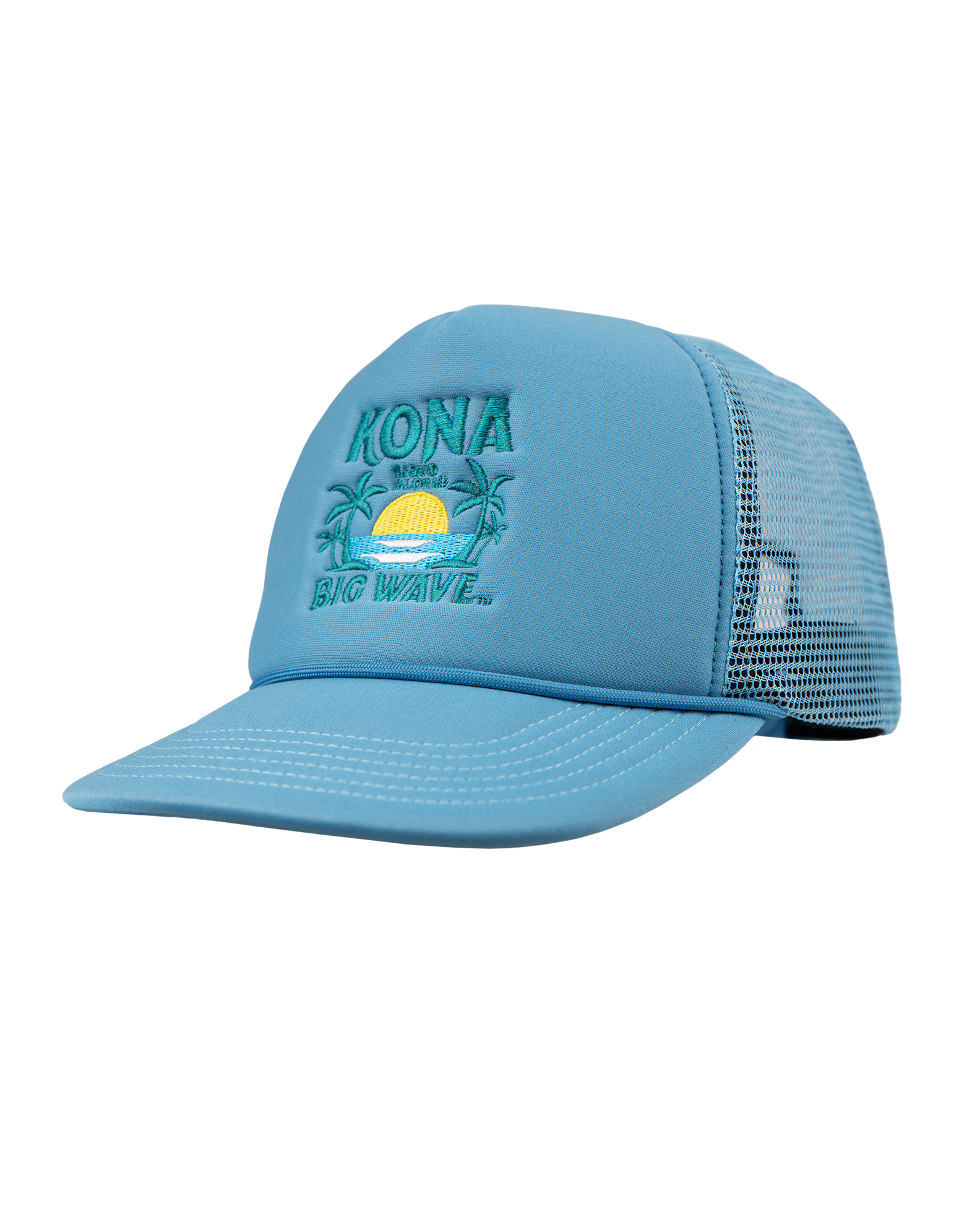 Kona x Jack's Surfboards Liquid Aloha Trucker Hat- Light Blue