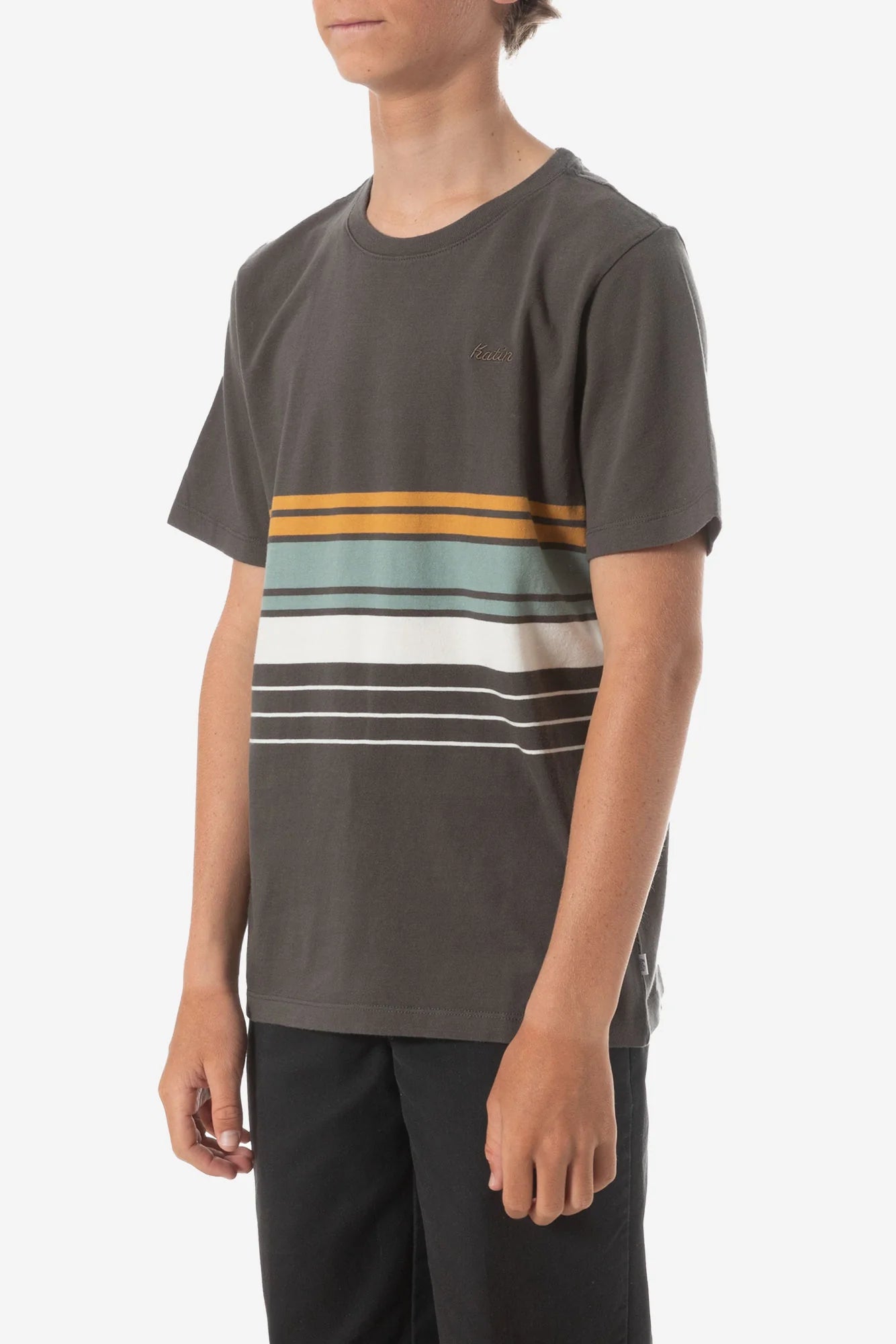 Katin Boy's Linden Stripe Tee (8-16) Black Wash