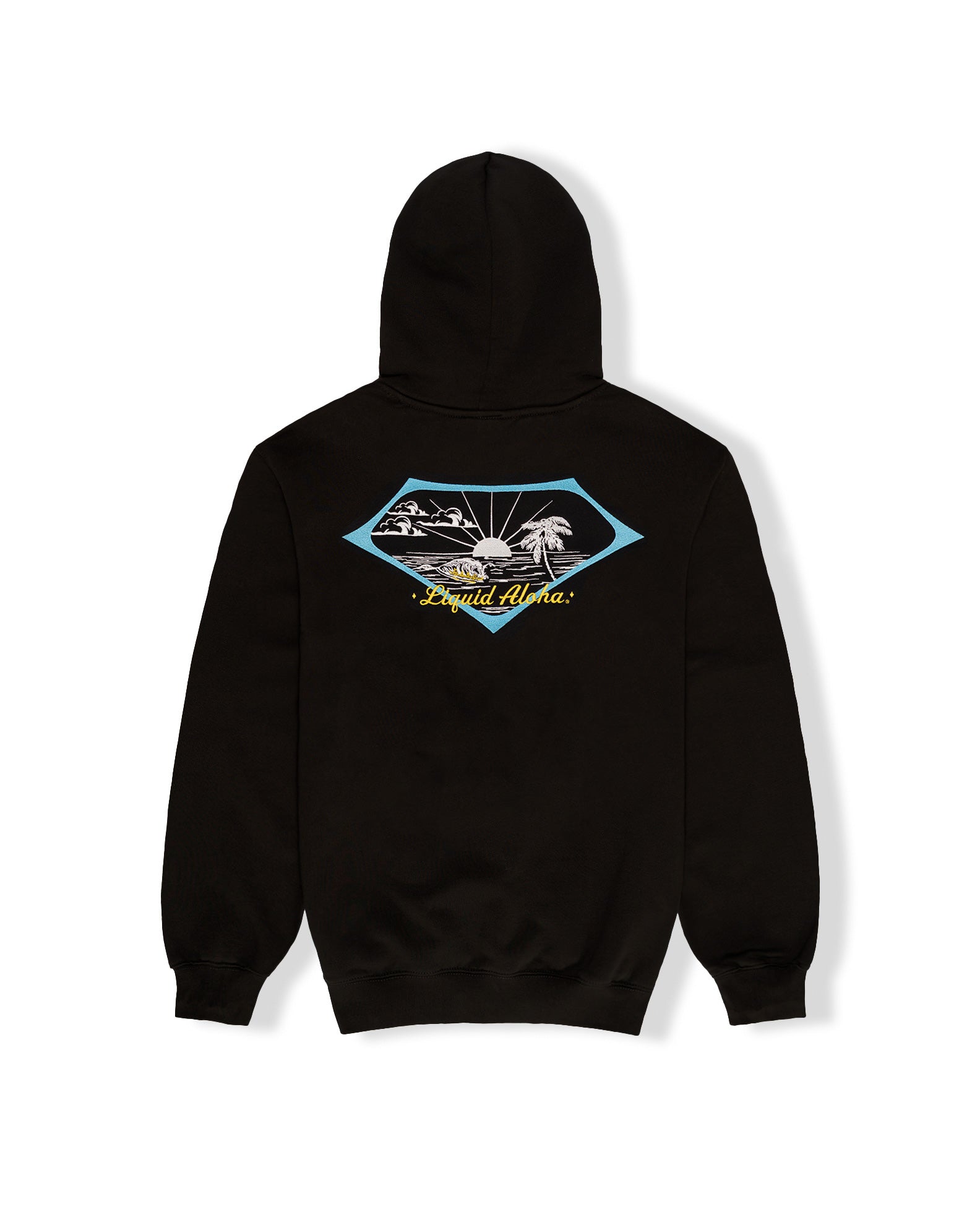 Kona Big Wave X Jack's Surfboards Men's Retro Aloha Pullover Hoodie - Black