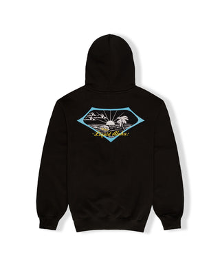Kona Big Wave X Jack's Surfboards Men's Retro Aloha Pullover Hoodie - Black