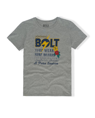 Women's Lightning Bolt Flower S/S T-Shirt - Heather Grey