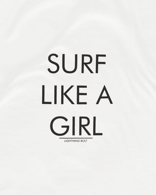 Women's Lightning Bolt Surf Like A Girl Tank Top - White