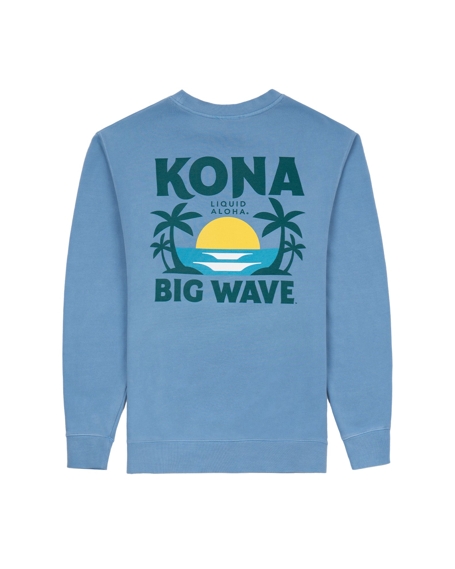 Kona Brewing x Jack's "Liquid Aloha" Pigment Crewneck Sweatshirt- Light Blue