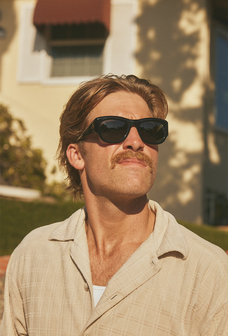 Raen Lonso Sunglasses - Recycled Black / Green Polarized