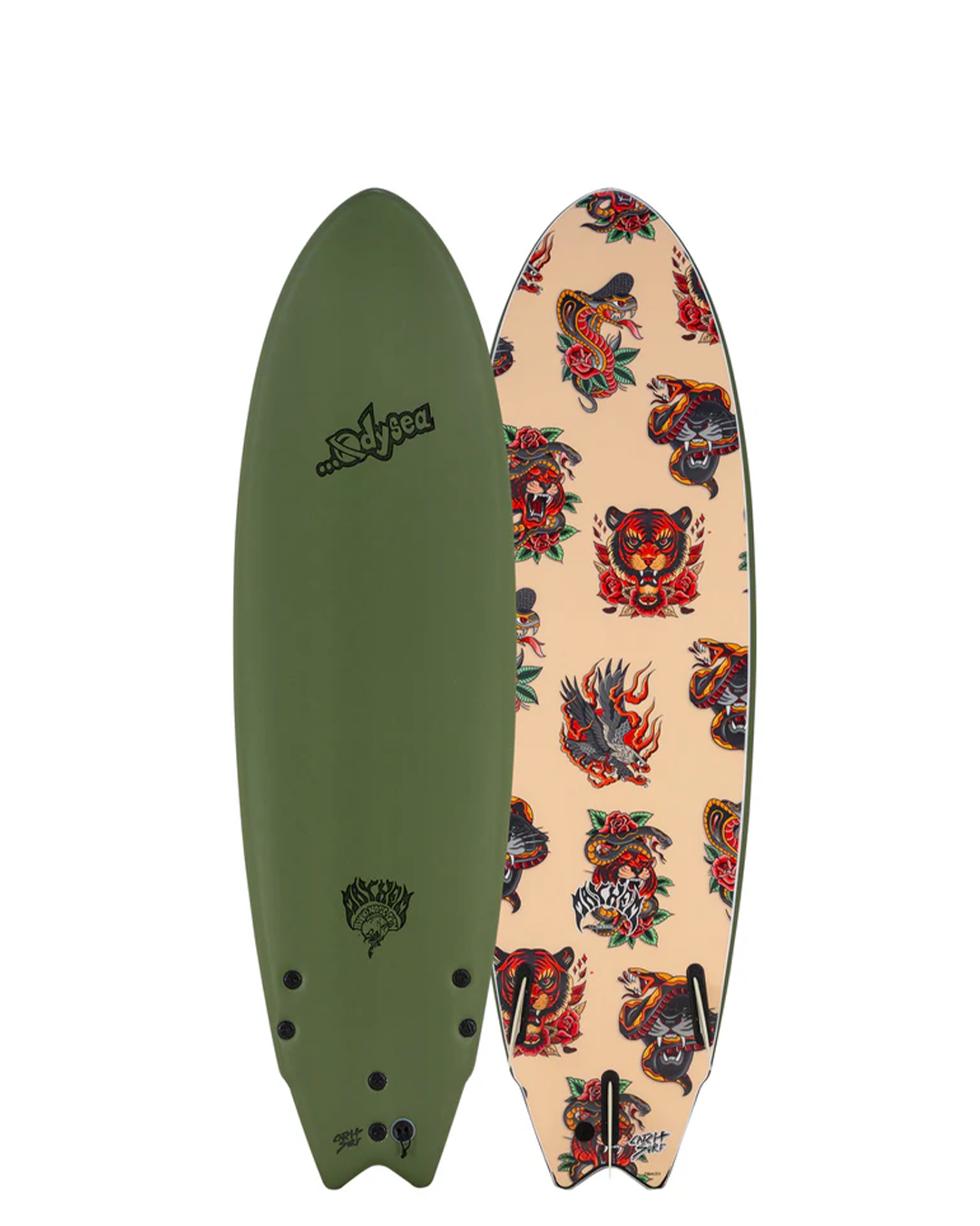 Catch Surf Odysea Lost RNF Soft Top Surfboard- Military Green