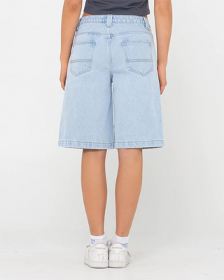 Rusty Women's Low Rise Wide Leg Denim Jort