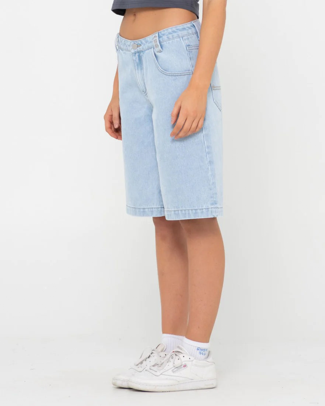 Rusty Women's Low Rise Wide Leg Denim Jort