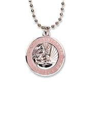 St. Christopher Necklace - Silver/ Pink