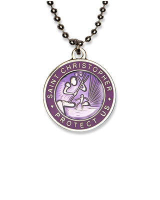 St. Christopher Necklace - Purple
