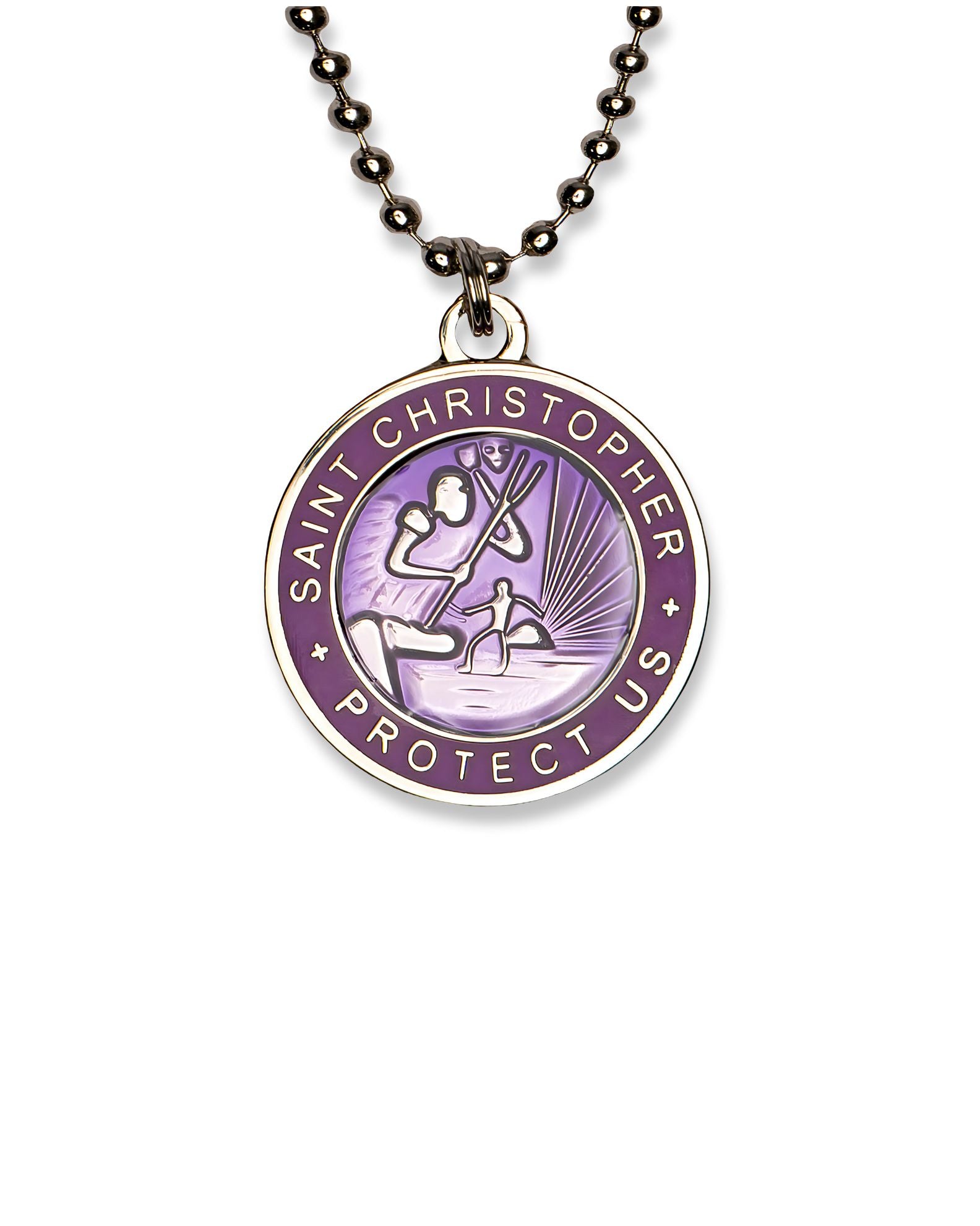St. Christopher Necklace - Purple