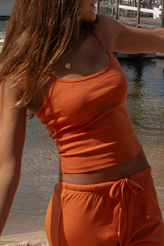 Evie Crop Tank - Brick