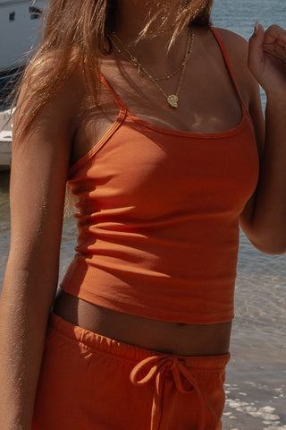 Evie Crop Tank - Brick