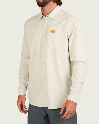 Marsh Wear Men's Lenwood Tech Longsleeve Woven Shirt - Stone