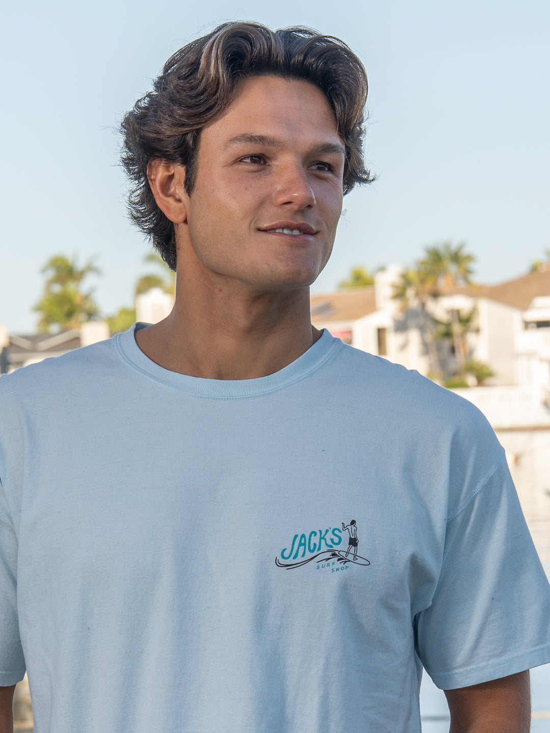 Jack's Surfboards Men's Bobber Seasonal Short Sleeve T-Shirt - Light Blue