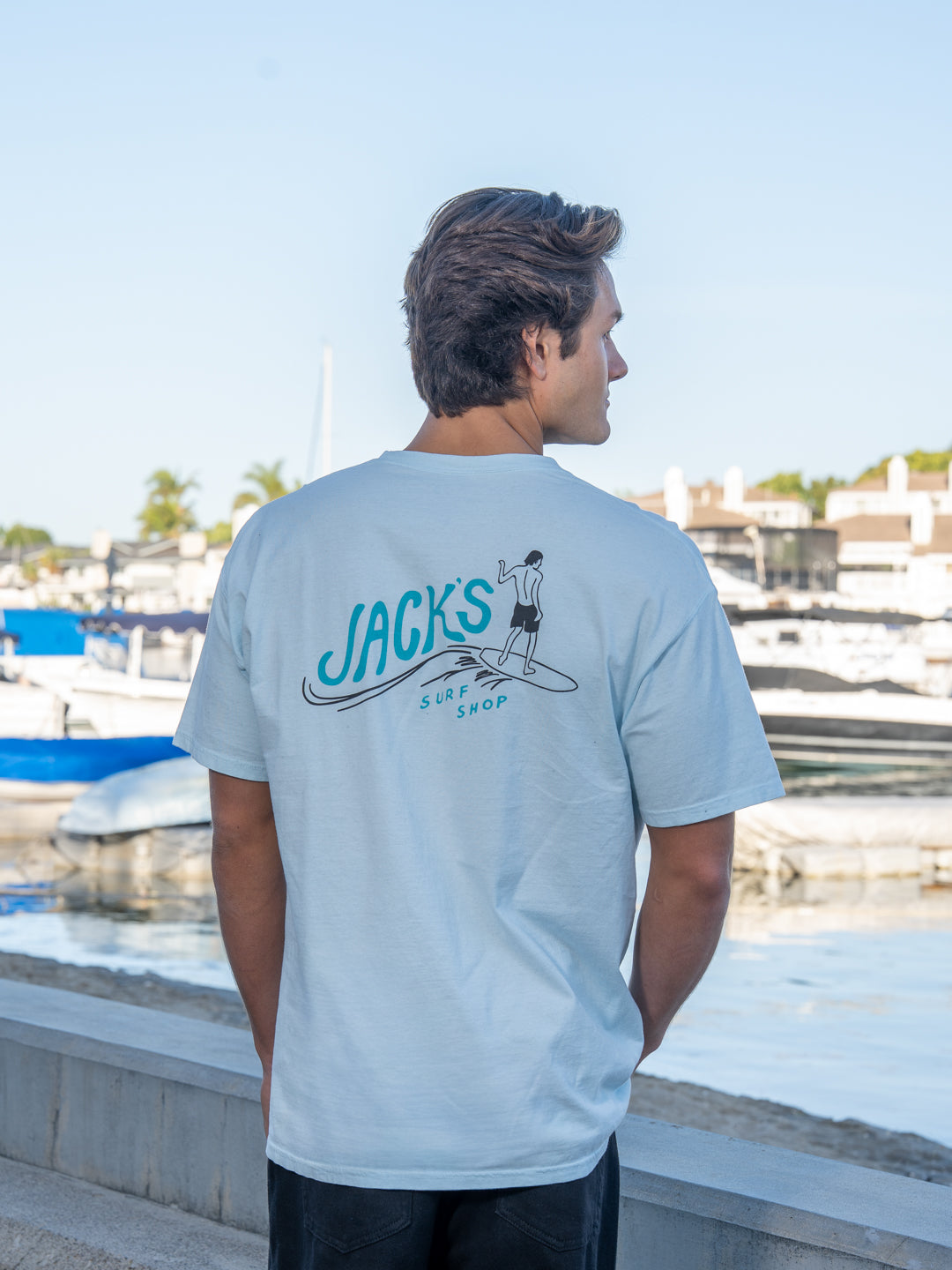 Jack's Surfboards Men's Bobber Seasonal Short Sleeve T-Shirt - Light Blue