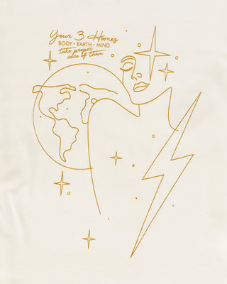 Women's Lightning Bolt Home S/S T-Shirt - Ecru