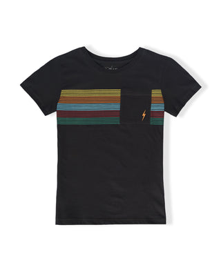 Women's Lightning Bolt Multi Line S/S T-Shirt - Dark Grey