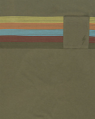 Women's Lightning Bolt Multi Line S/S Dress - Safari Green
