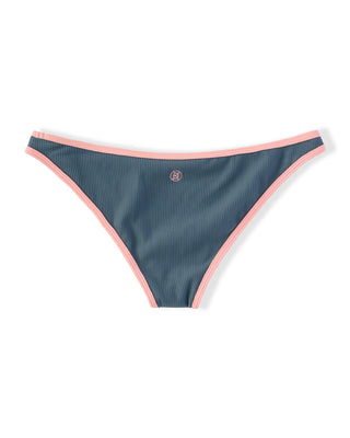 Lola Ribbed Swim Bottom - Slate/Soft Coral