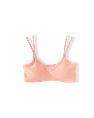 Lola Ribbed Swim Top - Soft Coral