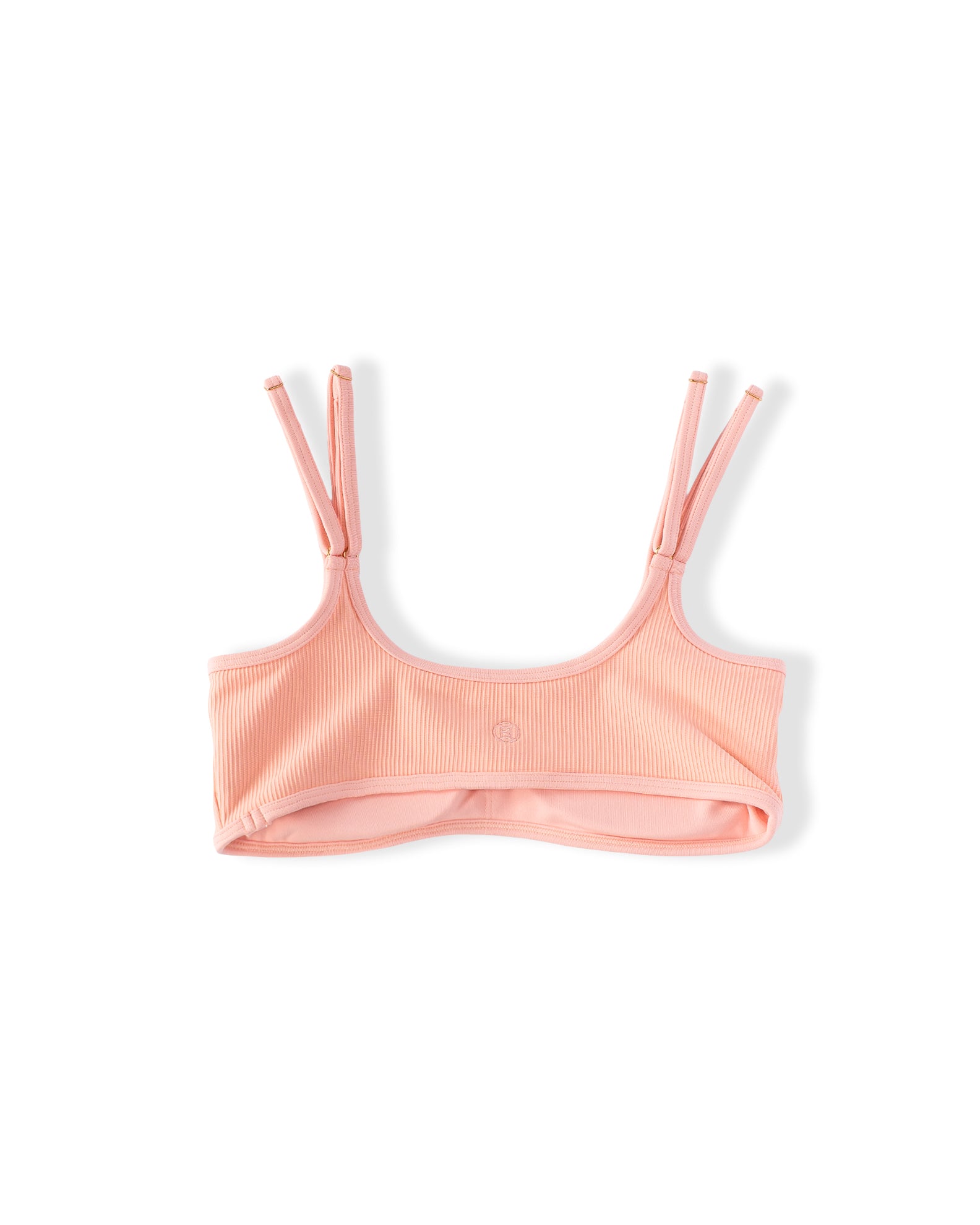 Lola Ribbed Swim Top - Soft Coral