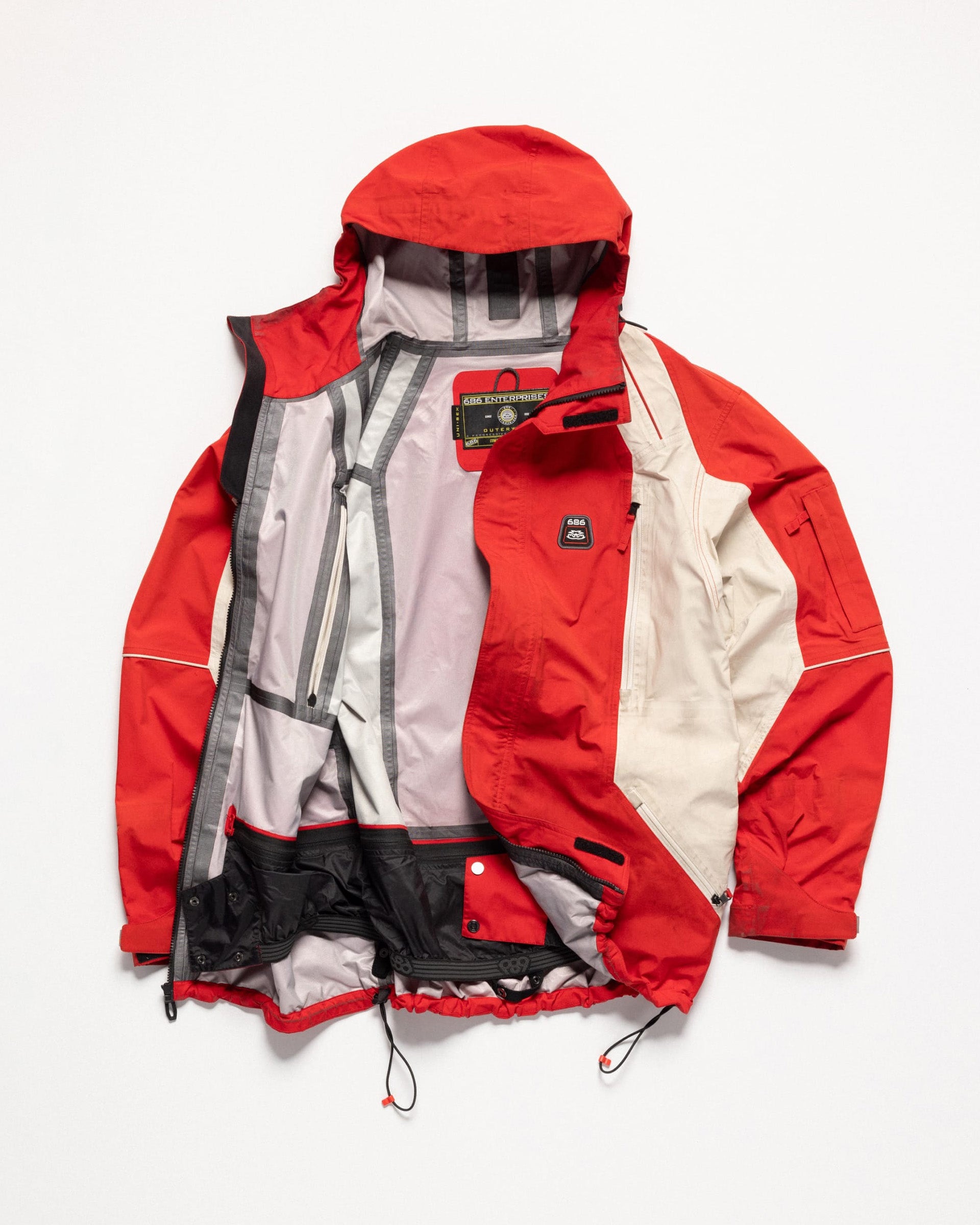 2002 X3 3L Shell Snow Jacket - True Red Colorblock – Jack's Surfboards