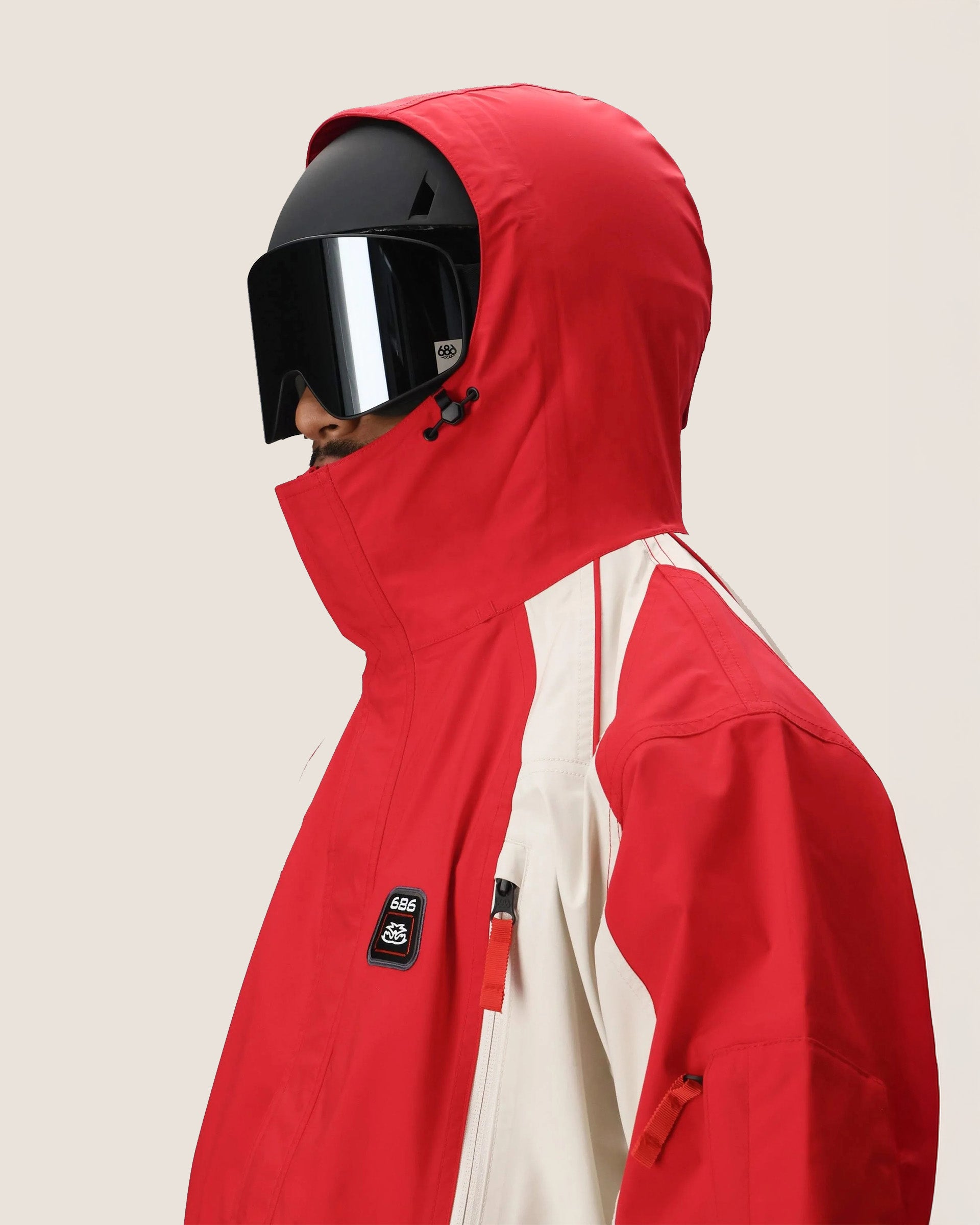 2002 X3 3L Shell Snow Jacket - True Red Colorblock – Jack's Surfboards
