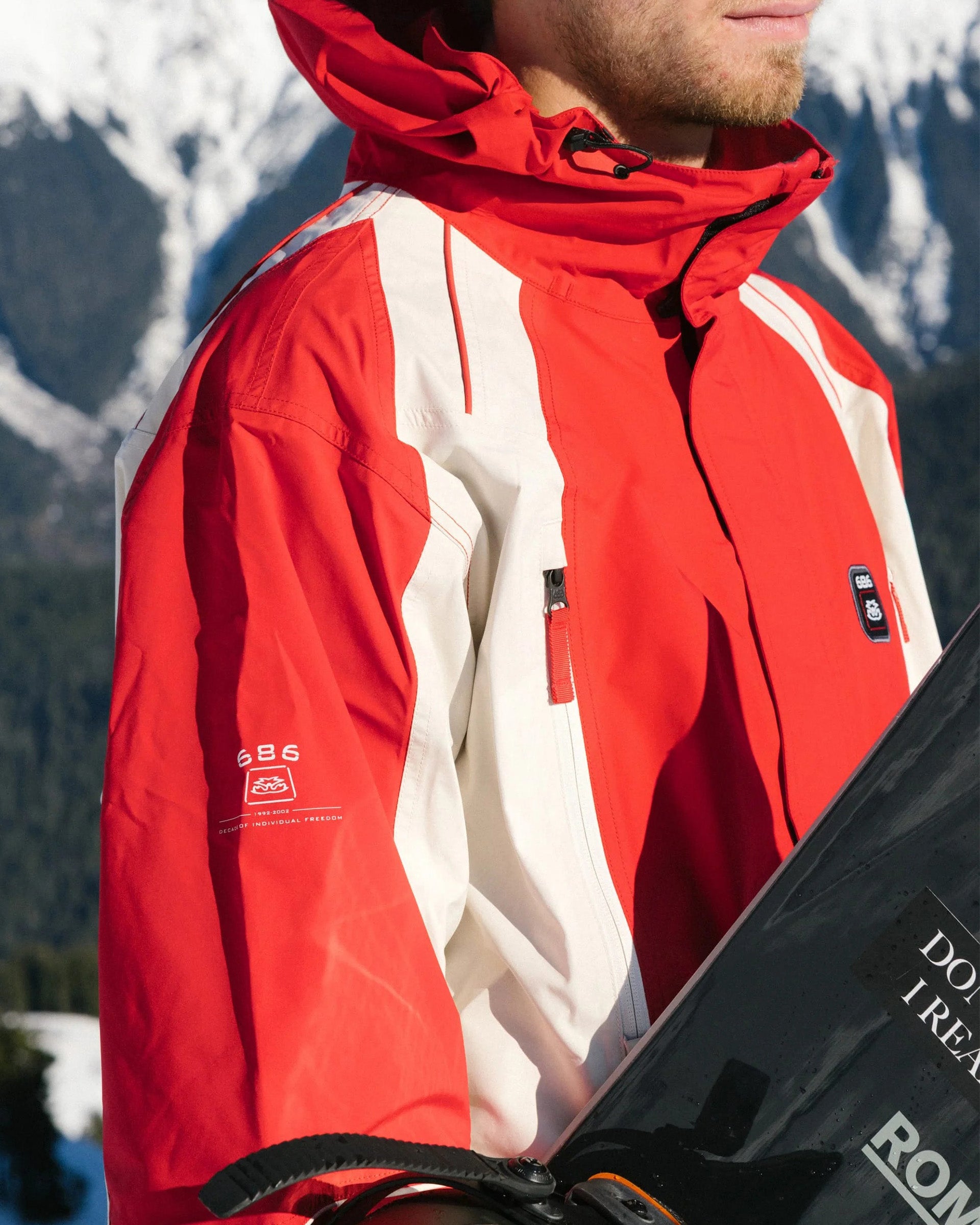 2002 X3 3L Shell Snow Jacket - True Red Colorblock – Jack's Surfboards