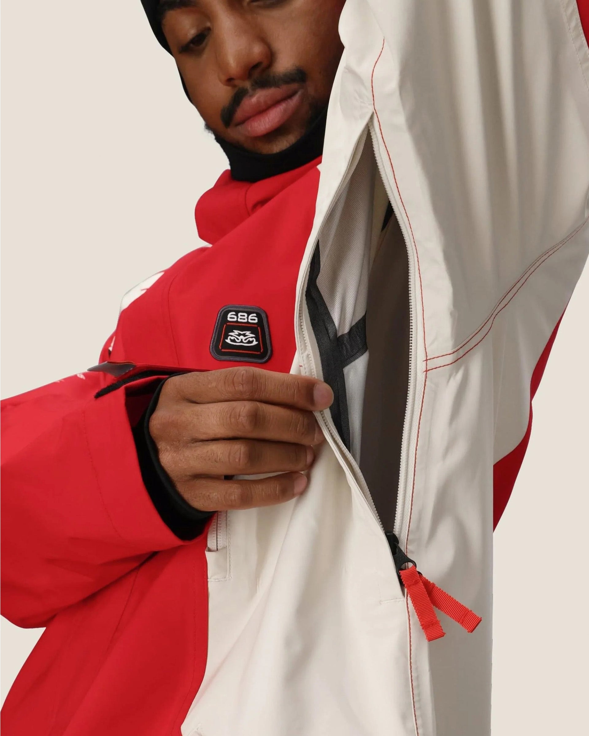 2002 X3 3L Shell Snow Jacket - True Red Colorblock – Jack's Surfboards