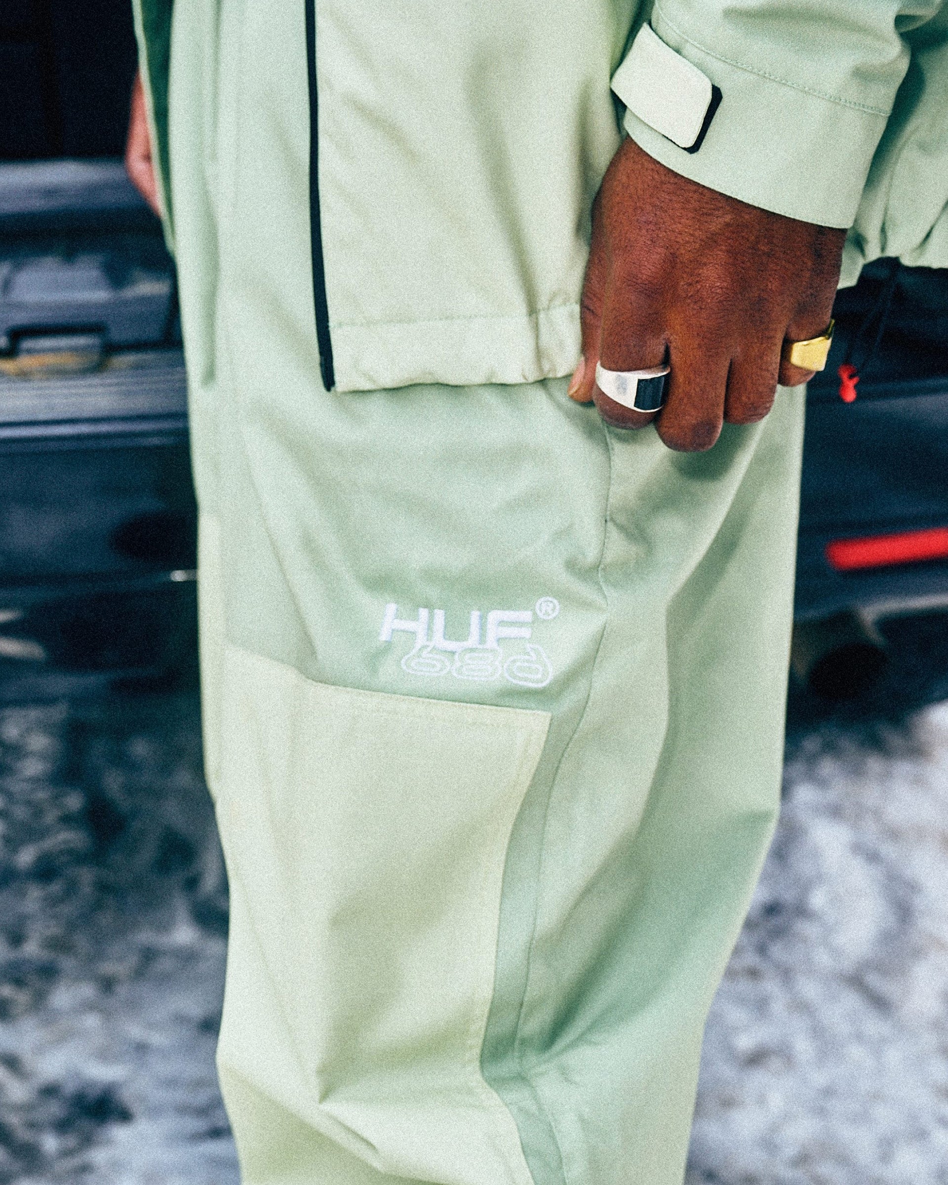 HUF Double H Shell Pants - HUF Green Colorblock – Jack's Surfboards