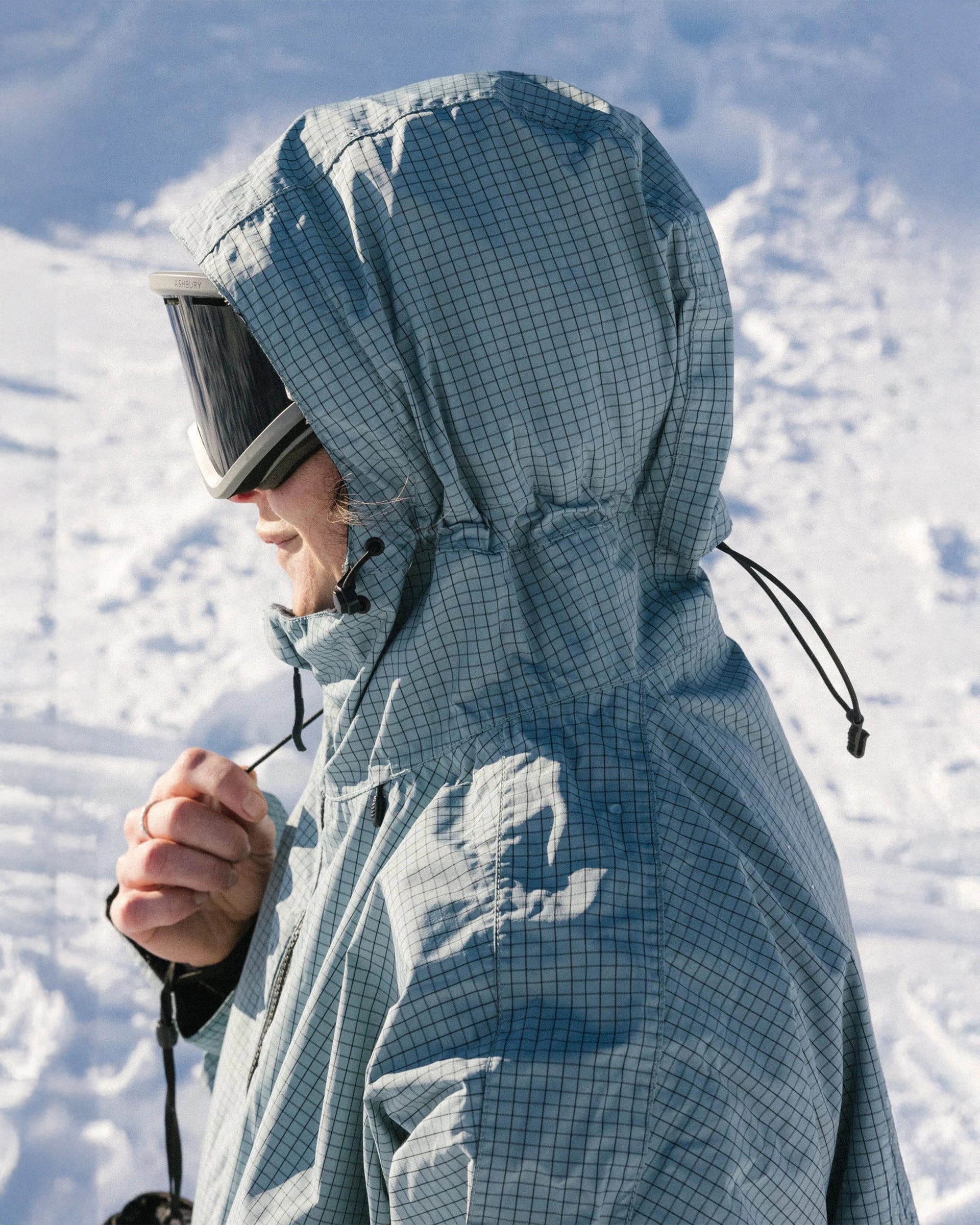 Women's Outline Shell Anorak - Dusty Marine Grid – Jack's Surfboards
