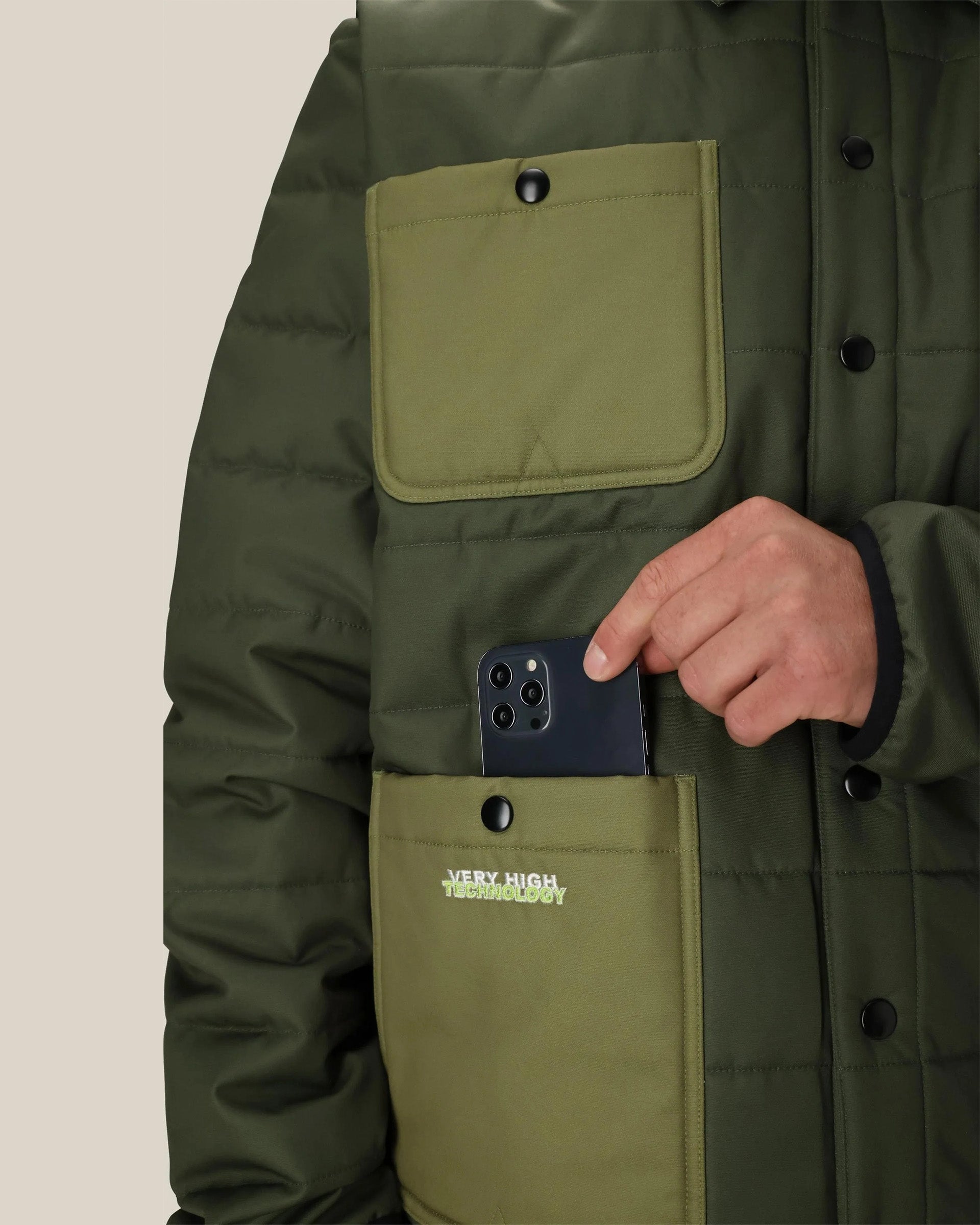 HUF Puffer Insulated Jacket - Dark Green Colorblock – Jack's