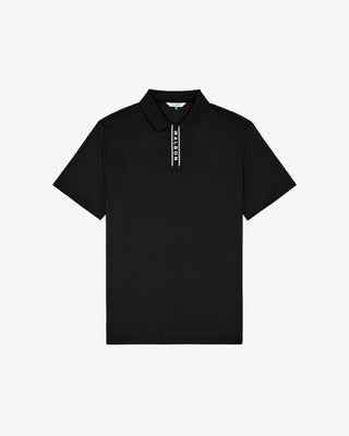 Block Placket Polo - Black