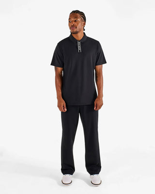 Block Placket Polo - Black
