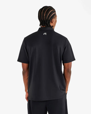 Block Placket Polo - Black