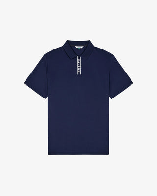 Malbon Block Placket Polo - Navy